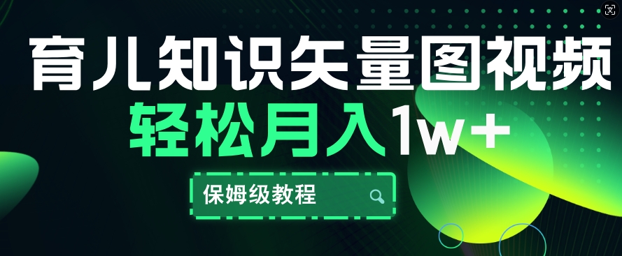 育儿常识矢量图片短视频，一条条爆品，家庭保姆级实例教程，月入1w