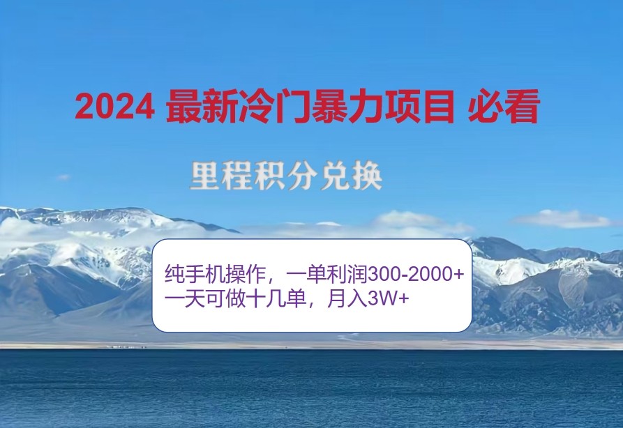 图片[1]-2024惊爆冷门暴利，里程积分最新玩法，高爆发期，一单300 —2000 