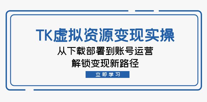 图片[1]-TK虚拟资源变现实操：从下载部署到账号运营，解锁变现新路径