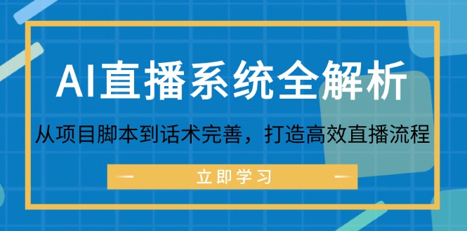 AI直播系统全解析：从项目脚本到话术完善，打造高效直播流程