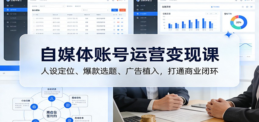 自媒体账号运营变现课:人设定位、爆款选题、广告植入,打通商业闭环 自媒体账号运营变现课:人设定位、爆款选题、广告植入,打通商业闭环