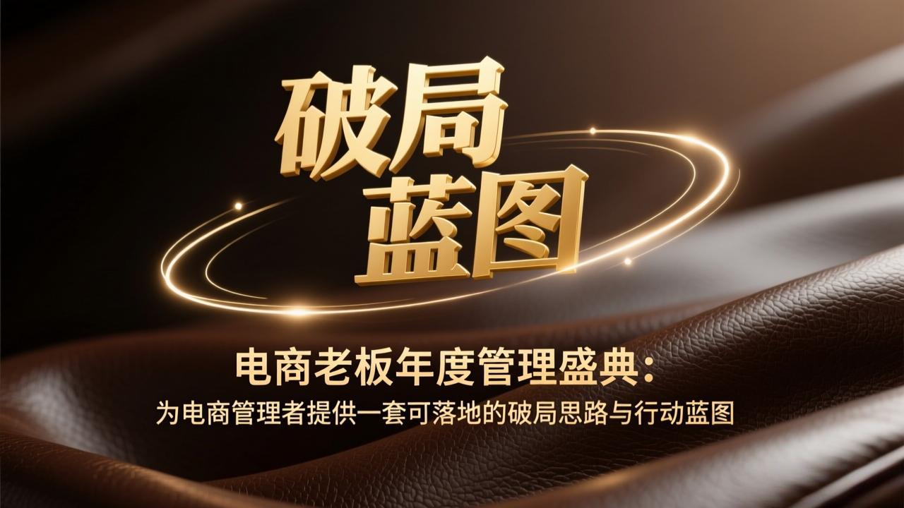电商老板年度管理盛典：为电商管理者提供一套可落地的破局思路与行动蓝图