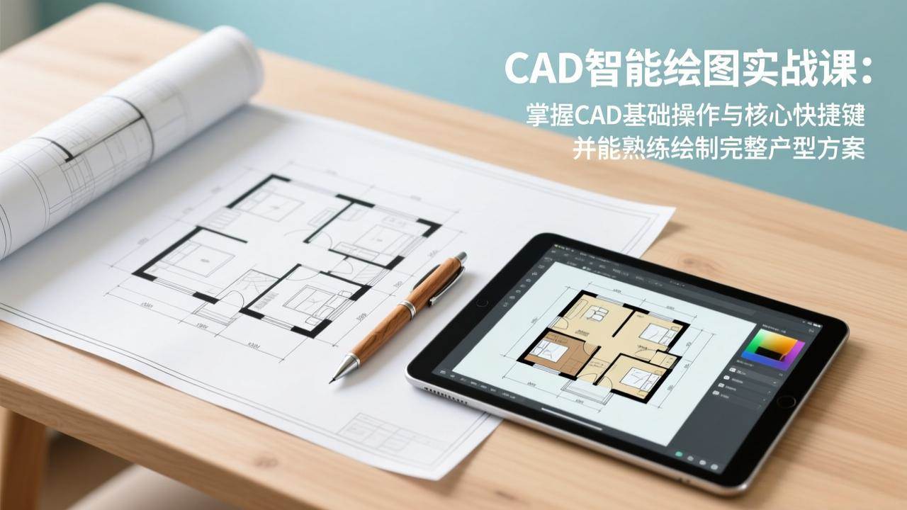 （17348期）CAD智能绘图实战课：掌握CAD基础操作与核心快捷键，并能熟练绘制完整户型方案